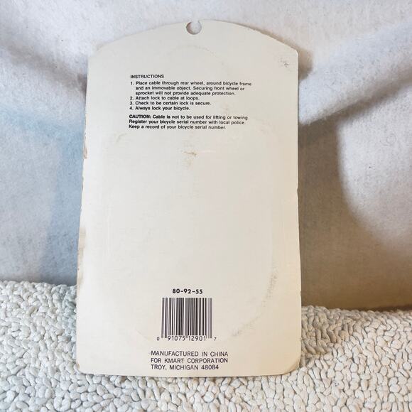 Cable Bike Lock Green Vinyl Coated Hardened Steel Lock Shackle 2 Keys K-Mart - Picture 2 of 4